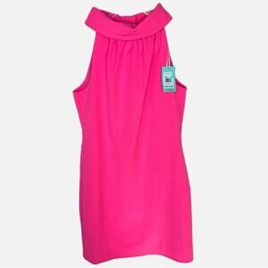 Sail and Sable Hot Pink Cowled neck Sleeveless Dress
